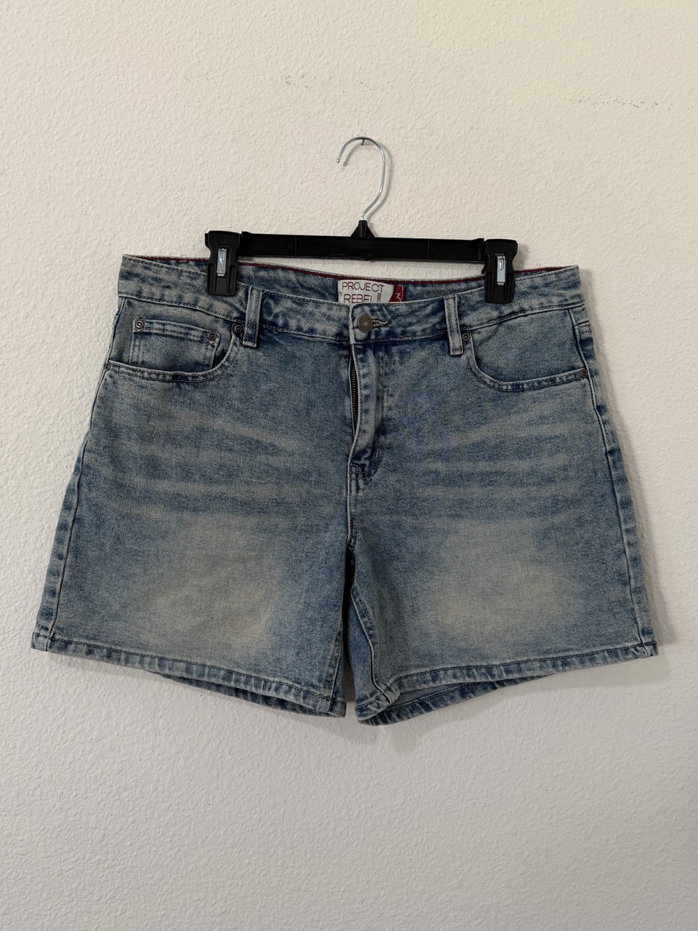 Project E Faded Light Blue Denim Shorts